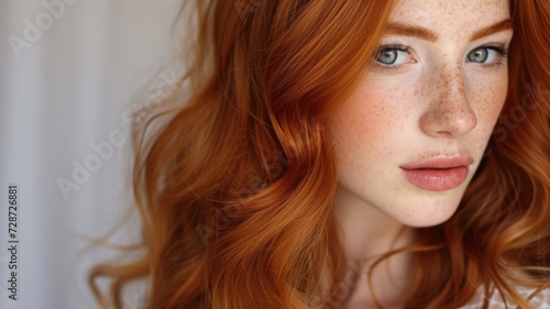portrait of a girl that can be used for Red Hair Care and Styling Guide to enhance and emphasize natural red locks