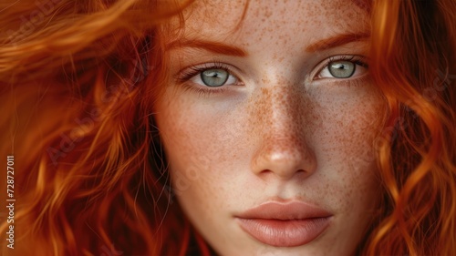 portrait of a girl that can be used for Red Hair Care and Styling Guide to enhance and emphasize natural red locks