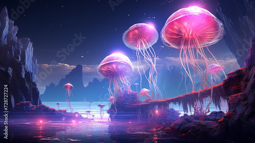 World jellyfish Mystical Chic AI Generative