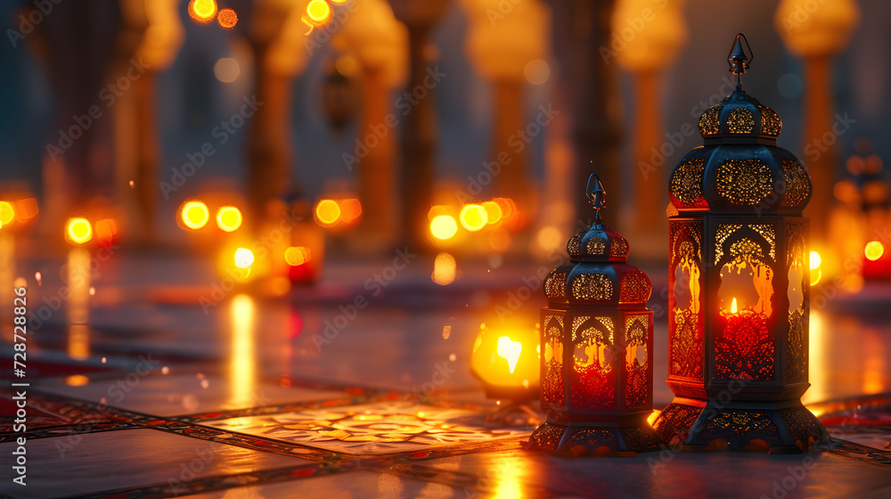 'Ramadan Mubarak' Aesthetic with Lantern Glow 'Ramadan Mubarak' Aesthetic with Lantern Glow