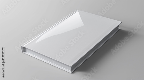 Empty White Book Cover Mockup Template. Simple clear background. photo