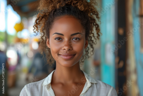 A businesswoman participating in a community outreach program, exemplifying the importance of corporate citizenship. Concept of community engagement. Generative Ai.