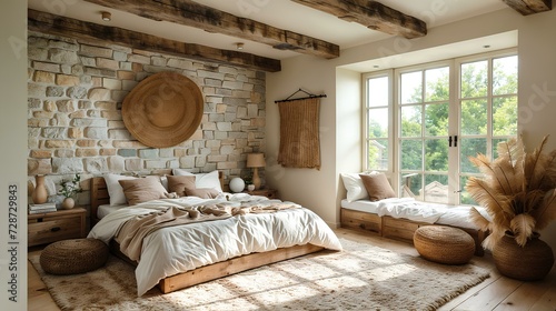 Interior Design of Modern Bedroom in Farmhouse