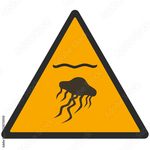 WARNING PICTOGRAM, WARNING; JELLYFISH  ISO 7010 - W069, SVG