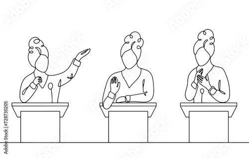 Woman. Speaker. Speech. Performance
