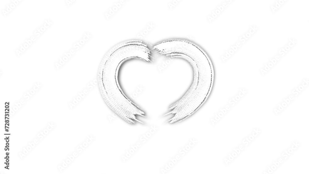 white line heart shape valentines day festival. on the blank background white line heart shape valentines day festival. on the blank background