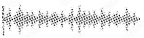 Sound wave icon halftone texture vector design horizontal dotted in black color