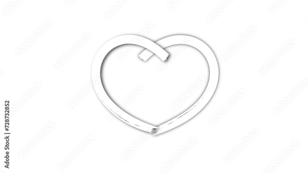 white line heart shape valentines day festival. on the blank background white line heart shape valentines day festival. on the blank background