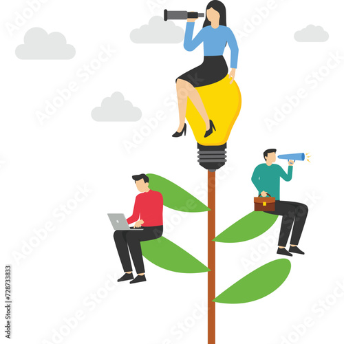 Good corporate culture or employee values, organization, team success or career growth, community participation or company growth, HR concept, business employee working on growing tuber