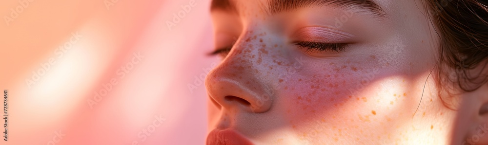 Fototapeta premium a woman with her eyes closed