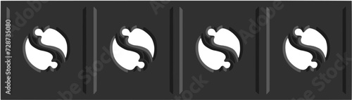 Gothic balustrade stylized drawing. Stone decorated wall illustration. Medieval ornamented railing; vector