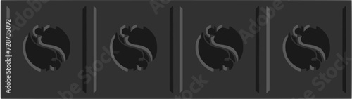 Gothic balustrade stylized drawing. Stone decorated wall illustration. Medieval ornamented railing; vector