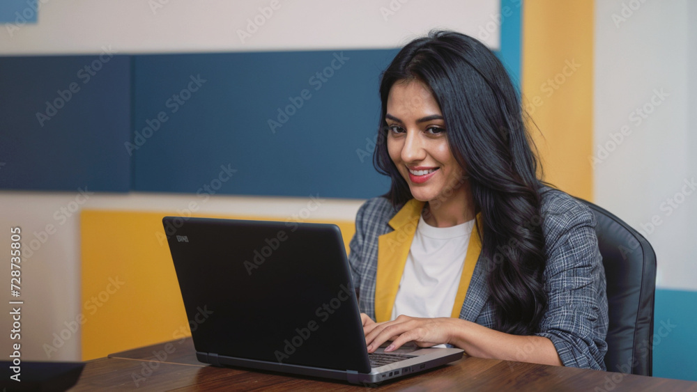 Woman, business and reading on laptop at work for research, feedback and supply chain for business. Indian, person and planning on pc for logistics, stock administration or package distribution data Woman, business and reading on laptop at work for research, feedback and supply chain for business. Indian, person and planning on pc for logistics, stock administration or package distribution data