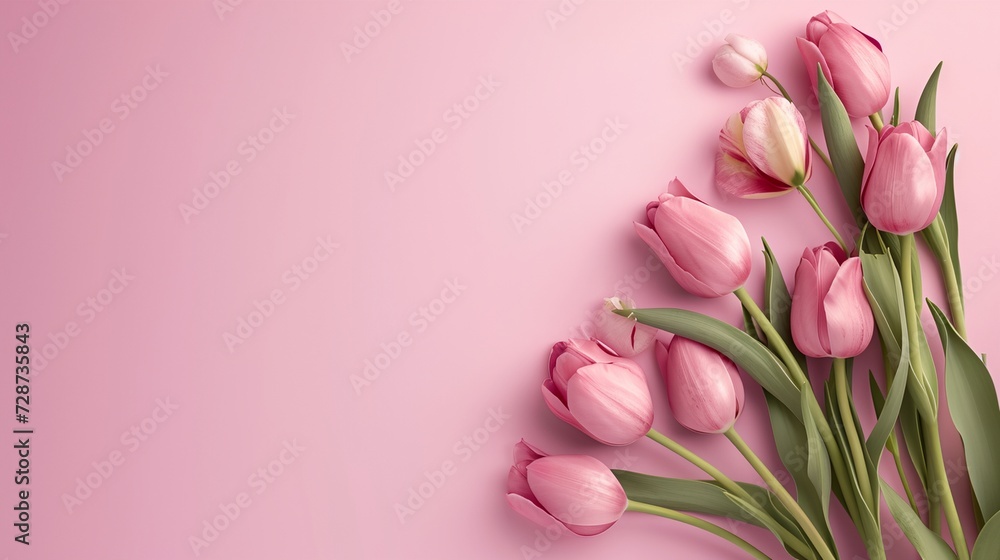 Flowers on a pink background