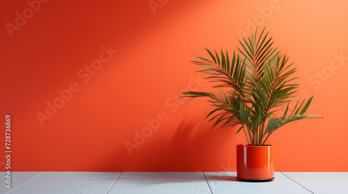 A Potted Plant on a White Tile Floor  product presentations 
