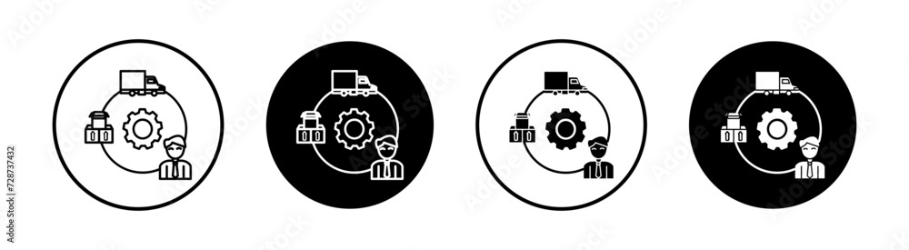 Supply chain flat line icon set. Supply chain Thin line illustration vector Supply chain flat line icon set. Supply chain Thin line illustration vector