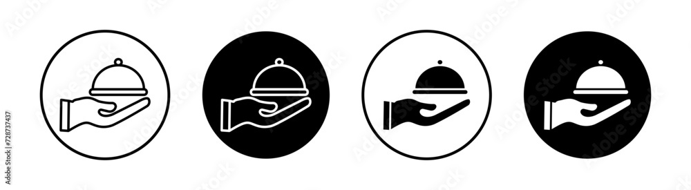 Tray of Food flat line icon set. Tray of Food Thin line illustration vector - obrazy, fototapety, plakaty 