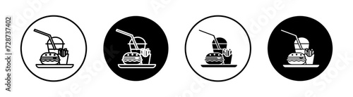 Fast Food flat line icon set. Fast Food Thin line illustration vector