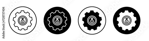 Fixed money flat line icon set. Fixed money Thin line illustration vector