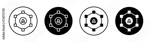 Immersive flat line icon set. Immersive Thin line illustration vector