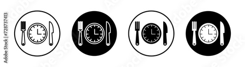 Intermittent fasting flat line icon set. Intermittent fasting Thin line illustration vector