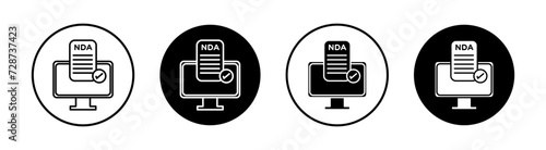 NDA flat line icon set. NDA Thin line illustration vector