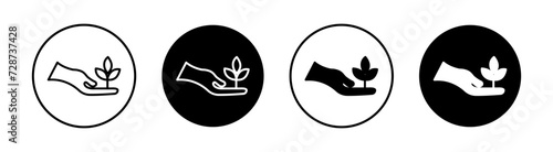 Save environment flat line icon set. Save environment Thin line illustration vector