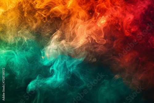 Smoke of Red, Green, and Yellow Colors. Black History Month Banner. Abstract Background. AI Generated.
