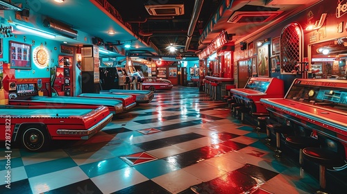Vintage Arcade Room in Vivid Colors