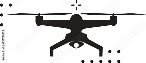 drone quadrocopter with action camera Drone Delivery Flat Icon. Flat Design Vector Illustration 