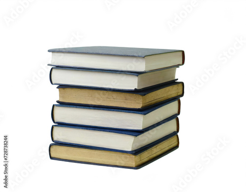Bücherstapel isoliert auf weißen Hintergrund, Freisteller