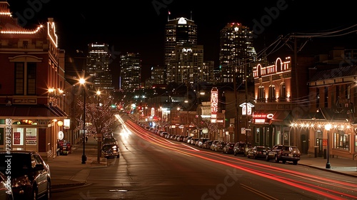 Historic District Street Life at Night