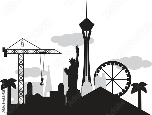 Banner of Seattle city in flat line trendy style. Seattle city line art.