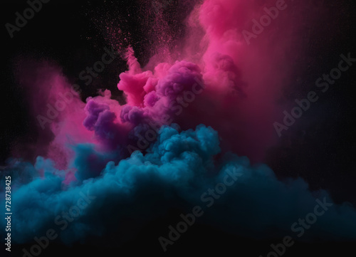 Mystical Dance of blue and pink clouds Holi