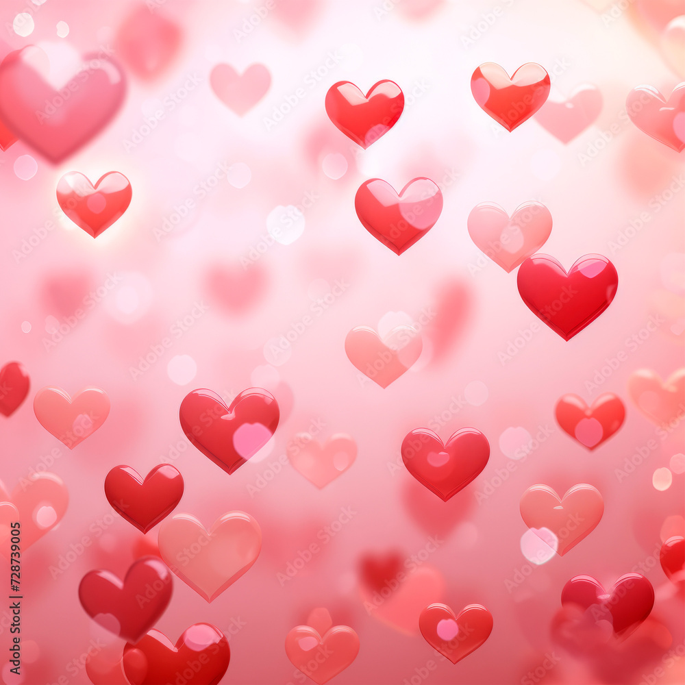 A collection of numerous hearts floats in the air, creating a mesmerizing expression of love and tenderness. Conveys an atmosphere of warmth and affection, associated with moments of falling in love A collection of numerous hearts floats in the air, creating a mesmerizing expression of love and tenderness. Conveys an atmosphere of warmth and affection, associated with moments of falling in love