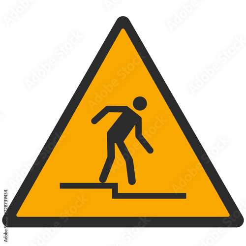 WARNING PICTOGRAM, WARNING; STEP DOWN ISO 7010 - W070, SVG
