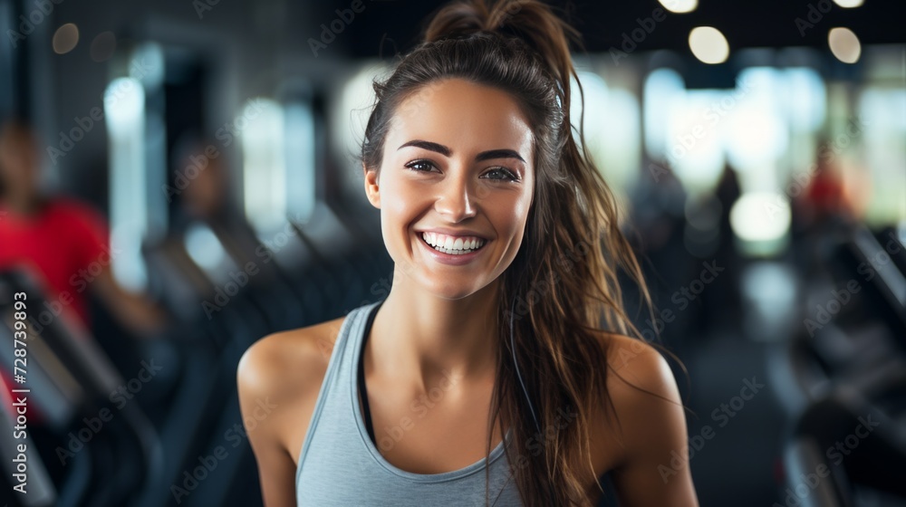 A cyclist attending a spinning class, motivated by an energetic instructor.