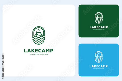 Lake Camping Logo Design Template