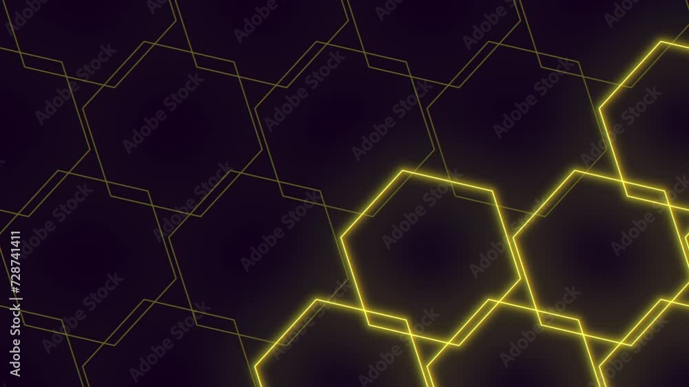 A vibrant and modern design featuring a hexagonal pattern of yellow ...
