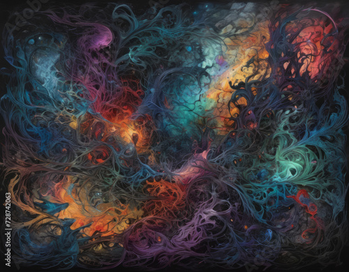 Vibrant Swirl of Cosmic Colors