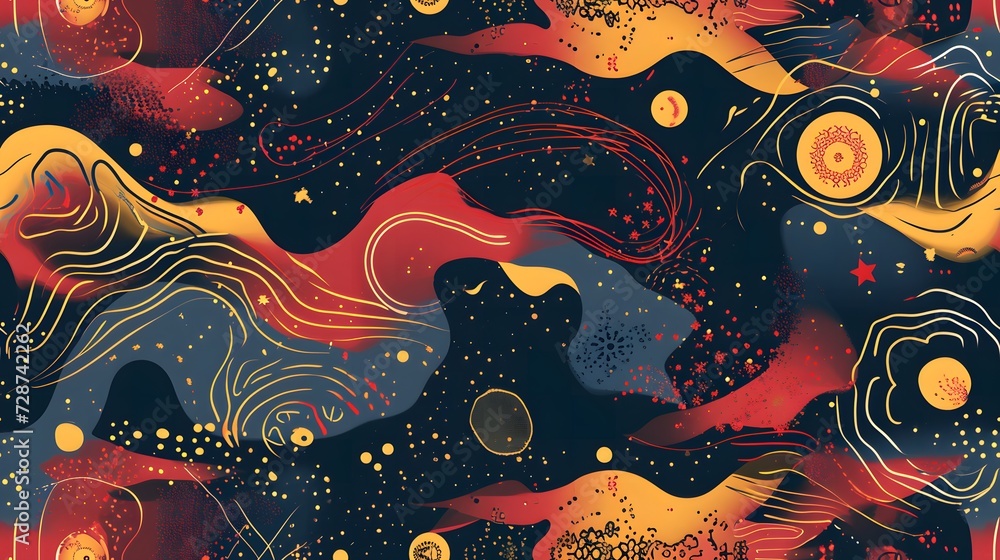 celestial-inspired pattern with cosmic elements seamless pattern