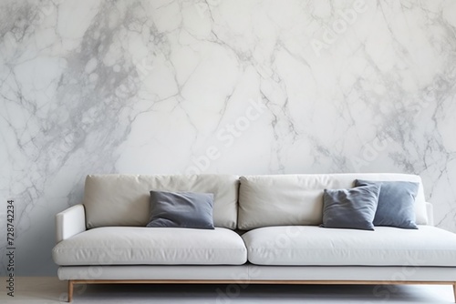A sophisticated and elegant marble-inspired wallpaper with intricate veins and a monochromatic color palette, adding a touch of luxury to any room photo