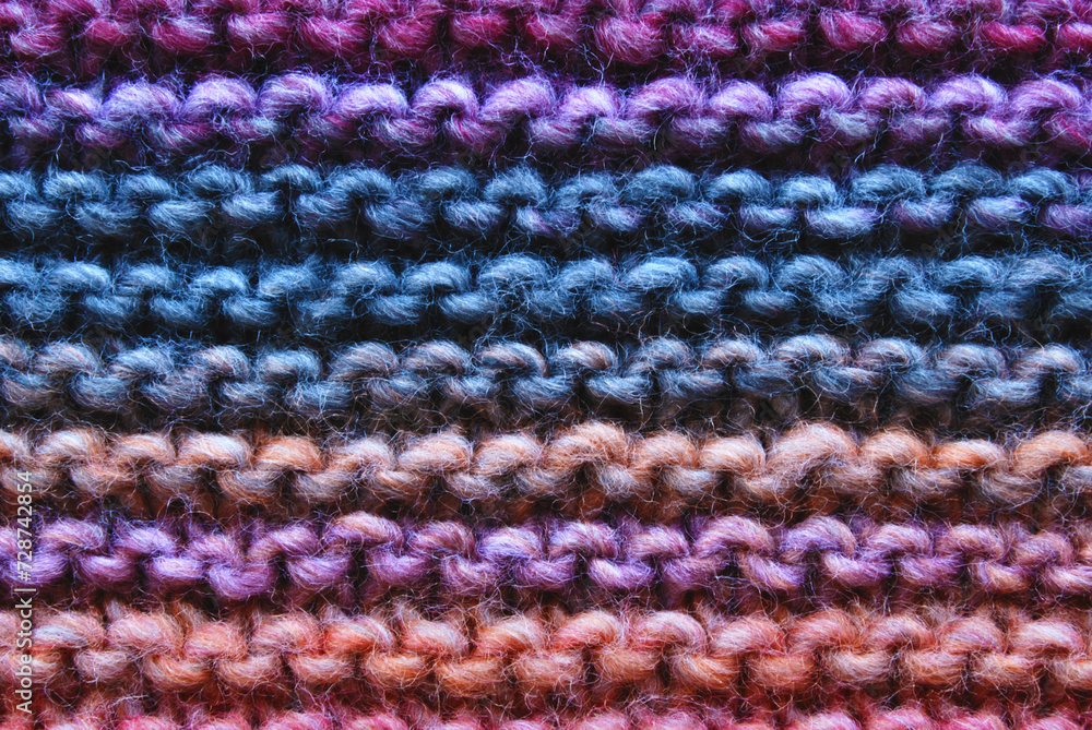 Multicolore purl knit surface texture as background