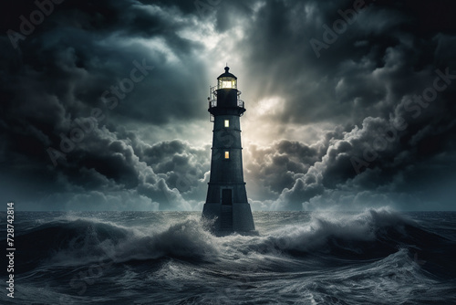 lighthouse in the storm