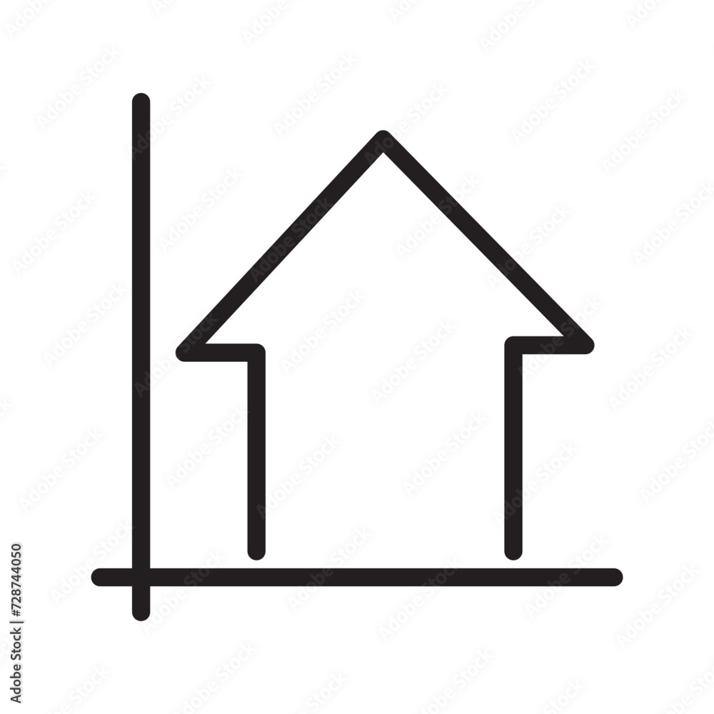 Graph icon vector isolated on white background, Bar Graph sign , line or linear design elements in outline style Graph icon vector isolated on white background, Bar Graph sign , line or linear design elements in outline style
