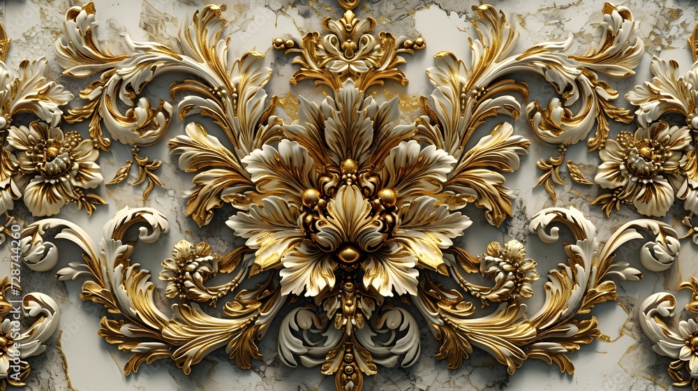classic golden pattern with ornate seamless pattern