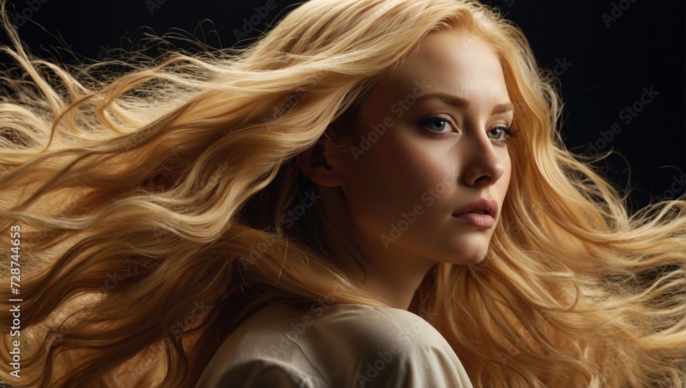 portrait of a woman with long blonde hair, golden hair, soft skin, model, style, fashion, eyes look, beauty hair portrait of a woman with long blonde hair, golden hair, soft skin, model, style, fashion, eyes look, beauty hair