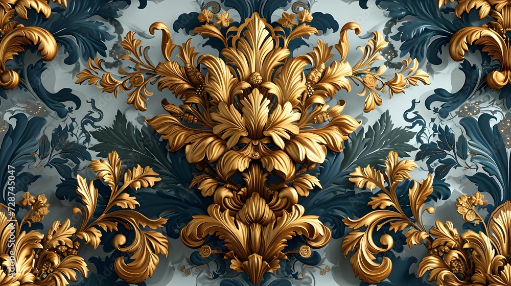 classic golden pattern with ornate seamless pattern classic golden pattern with ornate seamless pattern