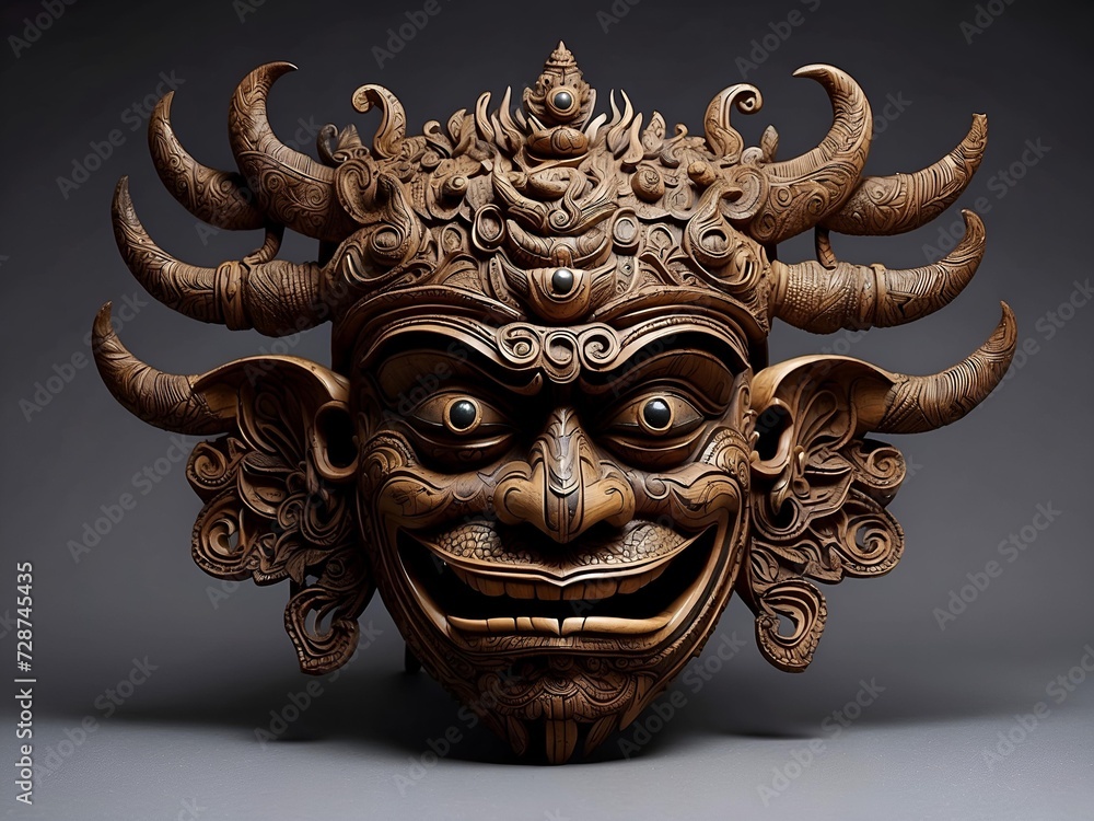 3D rendered traditional monster face 3D rendered traditional monster face
