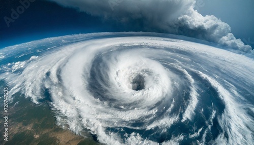 hurricane weather super storm tornado view from the space, typhoon or cyclone disasters concept